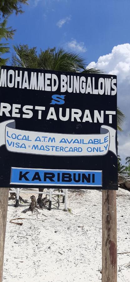 Mohammed Bungalows And Restaurant Matemwe  Dış mekan fotoğraf
